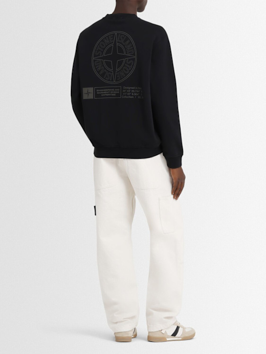 Stone Island: Printed cotton sweatshirt hoodie