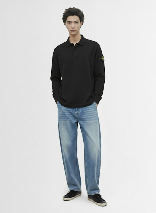 Stone Island - Polo épais en jersey de coton L/s
