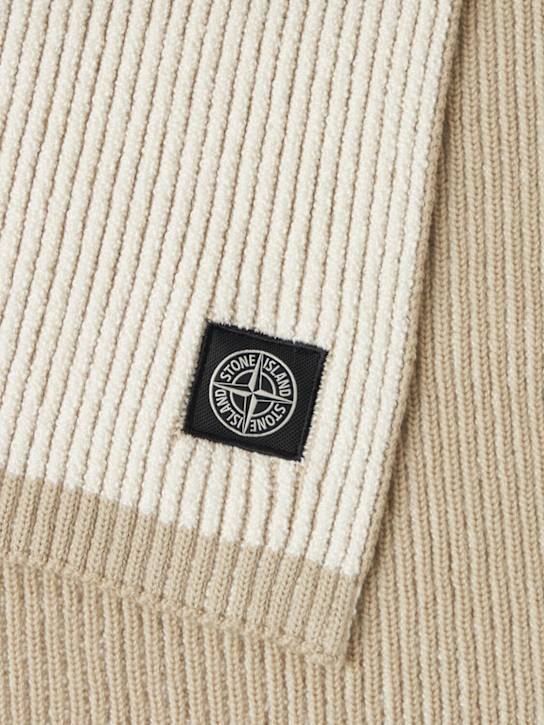 Stone Island: Sciarpa in misto lana a costine vanisé