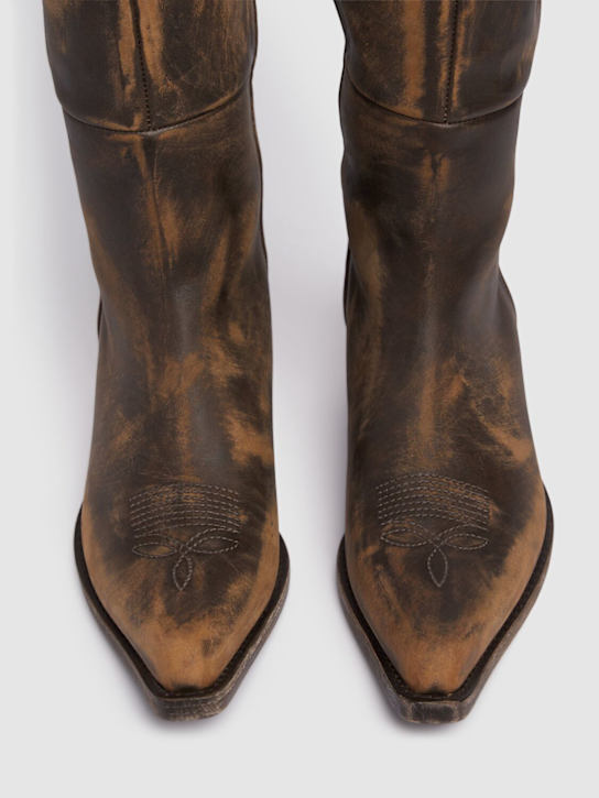 Khaite: 35mm hohe Overknee-Stiefel aus Leder „Clive“