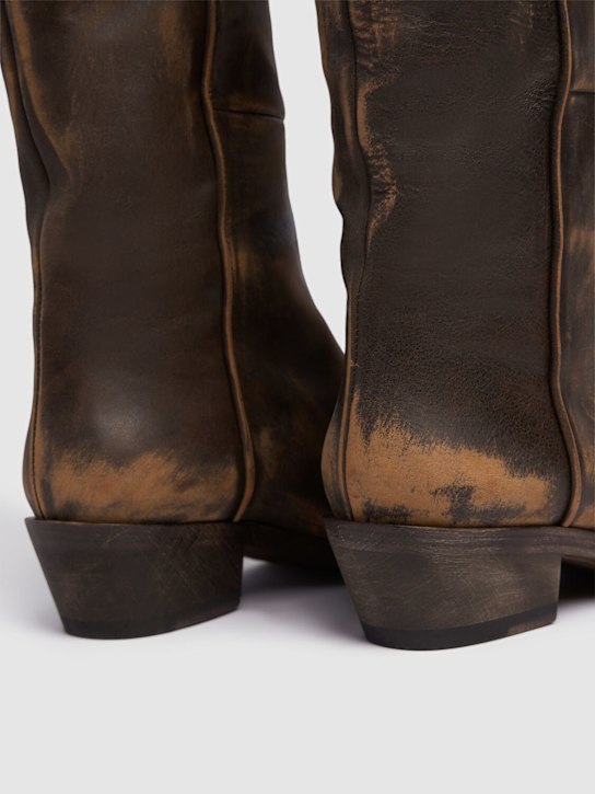 Khaite: 35mm hohe Overknee-Stiefel aus Leder „Clive“