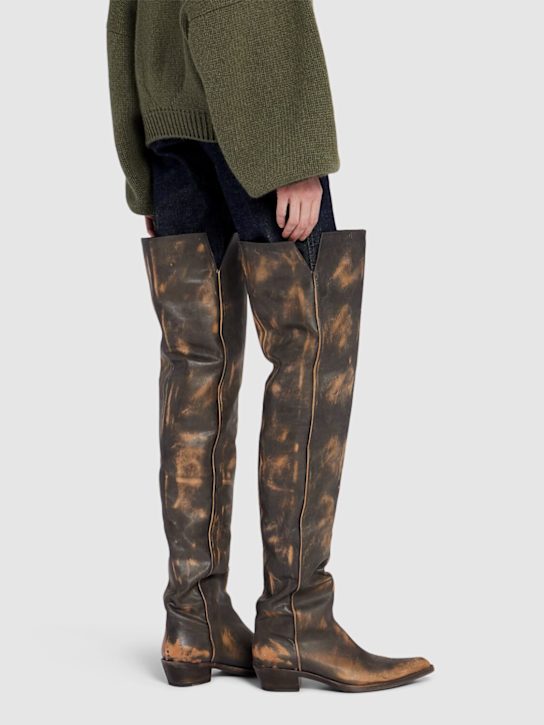 Khaite - 35mm hohe Overknee-Stiefel aus Leder „Clive“