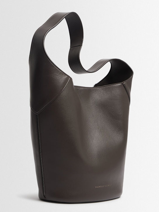 Brunello Cucinelli: Tragetasche aus glänzendem Nappaleder