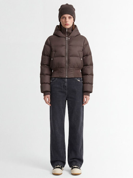 Rick Owens: Piumino in nylon leggero con cappuccio