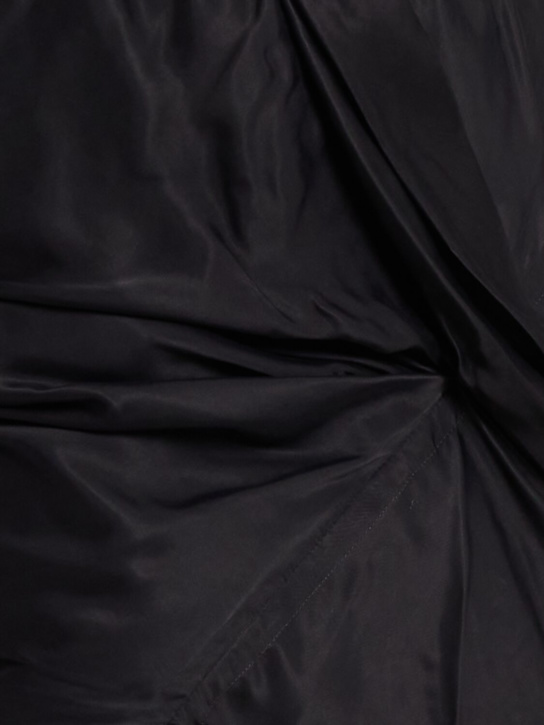 Rick Owens: Jupe midi drapée en cupro Seb lavé