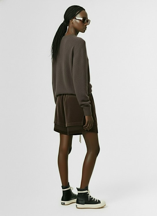 Rick Owens: Shorts aus Samt mit elastischer Taille