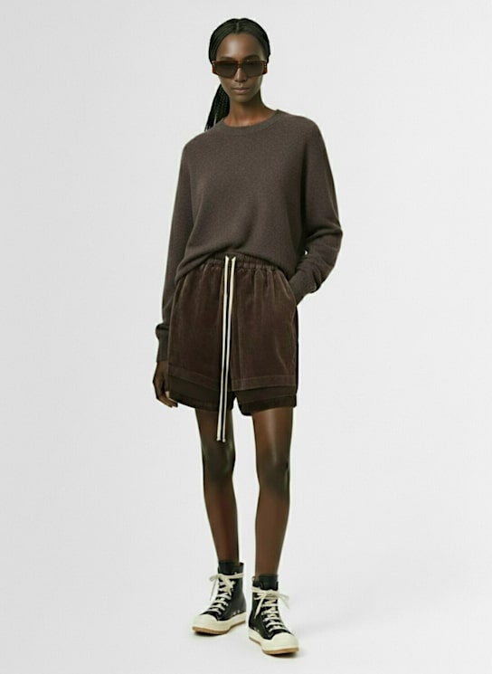 Rick Owens - Short en velours avec taille élastique