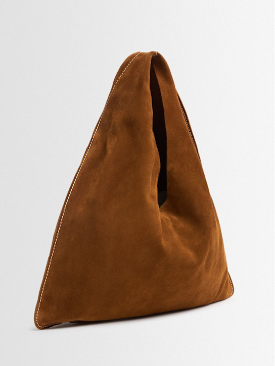 The Row - Small Bindle suede top handle bag