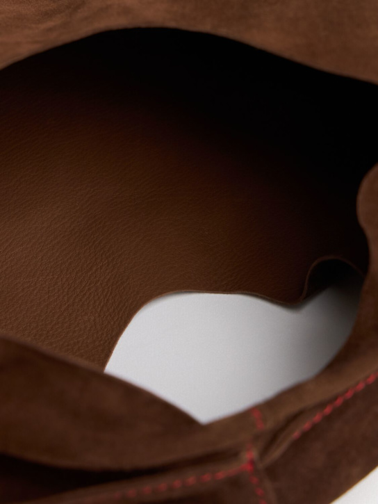 The Row: Small Bindle suede top handle bag