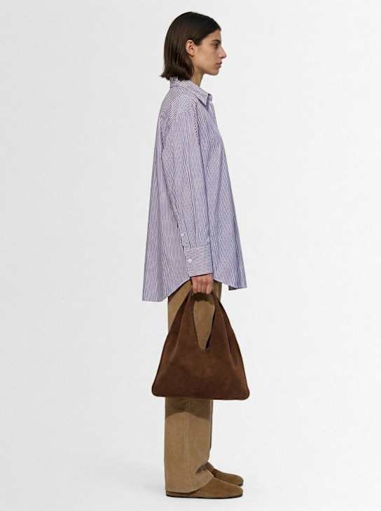 The Row: Small Bindle suede top handle bag