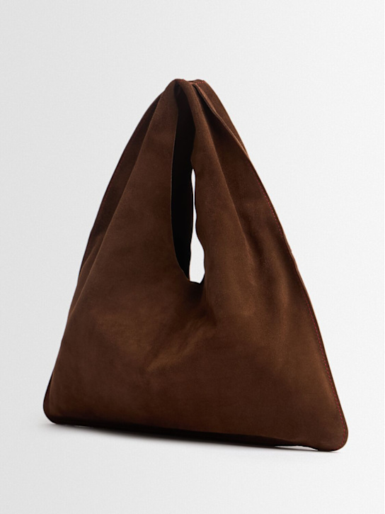 The Row: Small Bindle suede top handle bag