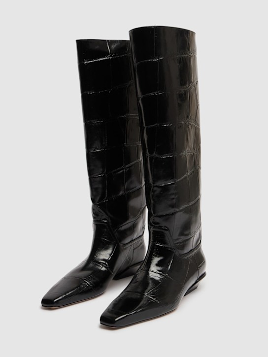Paris Texas: 25mm hohe Stiefel mit Krokodilprägung „Bettina“