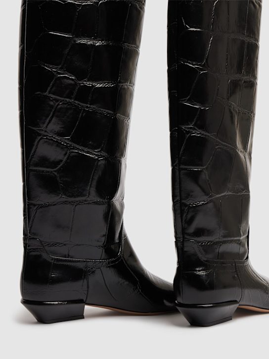 Paris Texas: 25mm hohe Stiefel mit Krokodilprägung „Bettina“