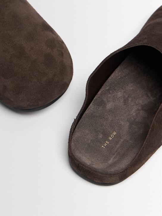 The Row: Hudson suede flat slides