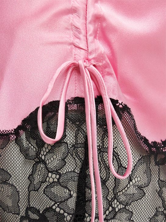 Fleur Du Mal: Robe en soie mélangée ruchée