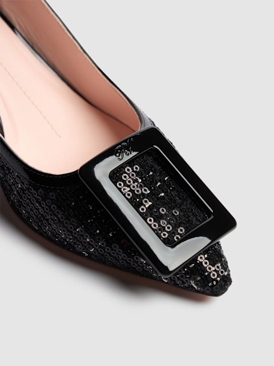 Roger Vivier: 55mm hohe Tweed- und Lacklederschuhe „Virgule“