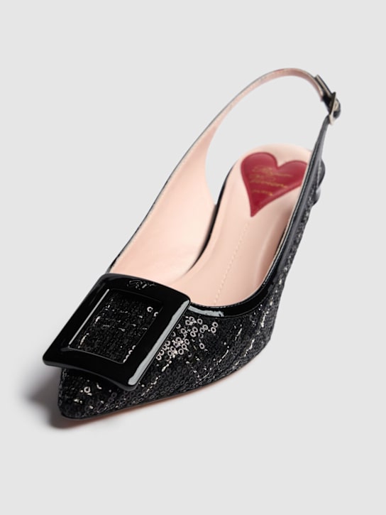 Roger Vivier - 55mm hohe Tweed- und Lacklederschuhe „Virgule“