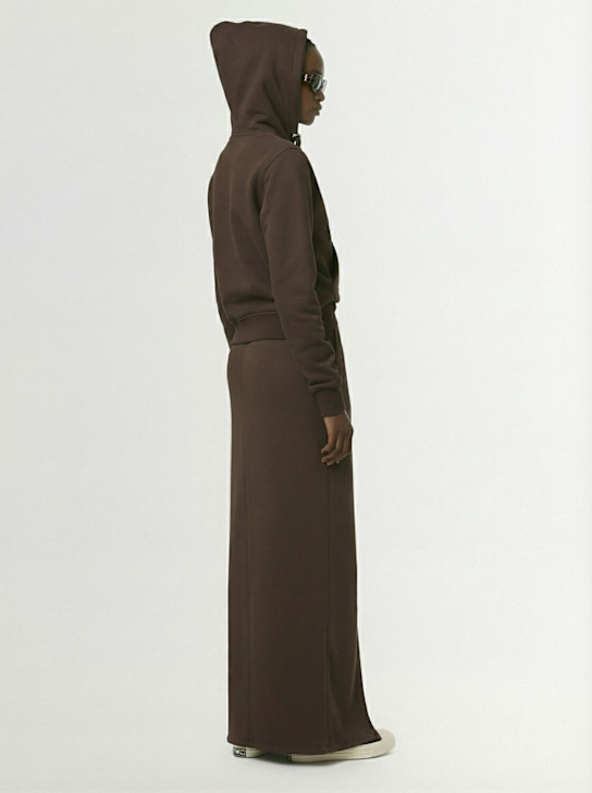 Rick Owens DRKSHDW: Jupe longue fendue devant en jersey Phleg