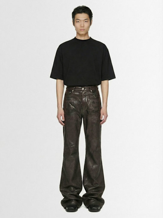 Rick Owens DRKSHDW: Bolan bronze cotton denim bootcut pants