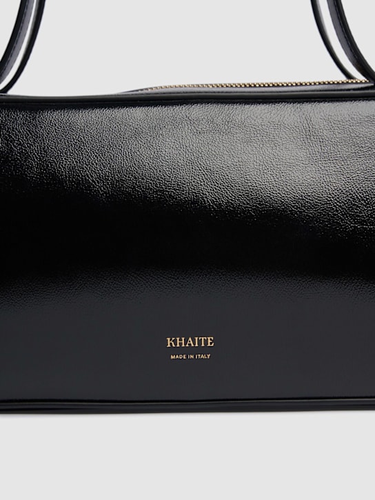 Khaite: Borsa a spalla Simona in vernice craclé