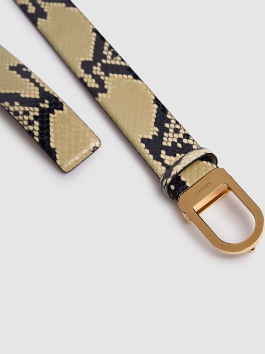 Khaite: 3cm Saddle python print leather belt