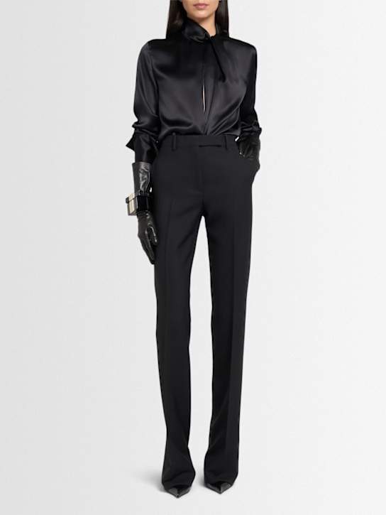 Tom Ford - Pantaloni dritti in twill di misto lana vergine