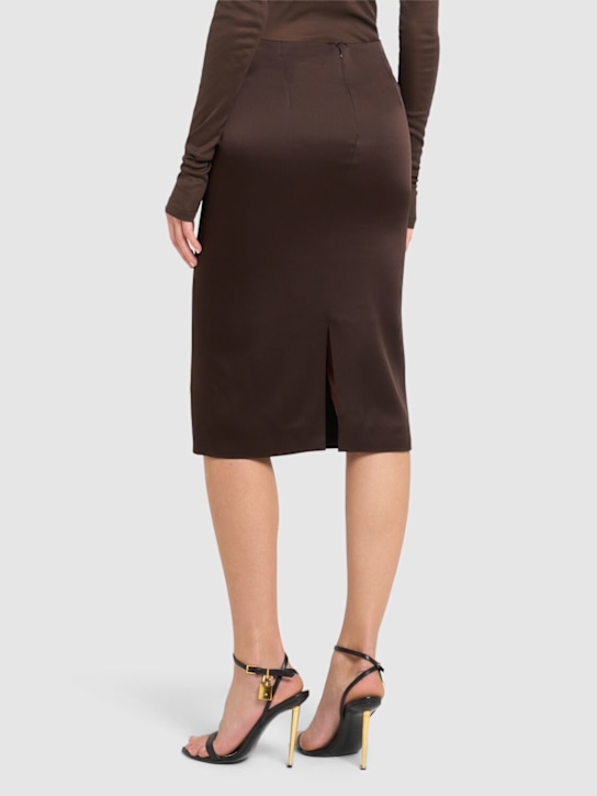 Tom Ford: Jupe crayon mi-longue en crêpe de satin envers