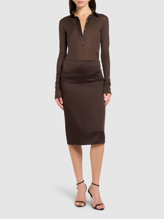 Tom Ford - Jupe crayon mi-longue en crêpe de satin envers