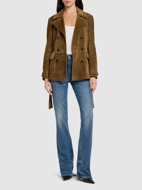Tom Ford - Peacoat doppiopetto in camoscio