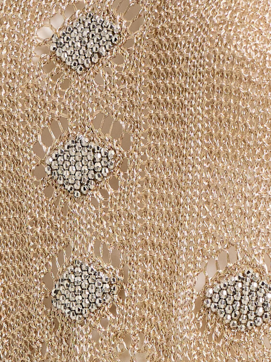 Rabanne: Long crochet dress with metal details