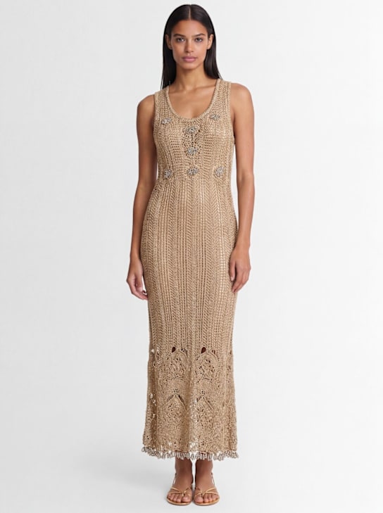 Rabanne - Long crochet dress with metal details