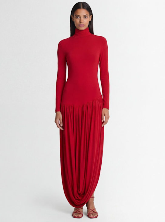 Magda Butrym - High neck long sleeve viscose dress