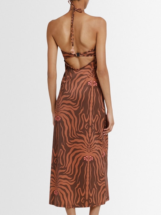 Johanna Ortiz: Vestito midi Jungle Palms / allacciatura al collo