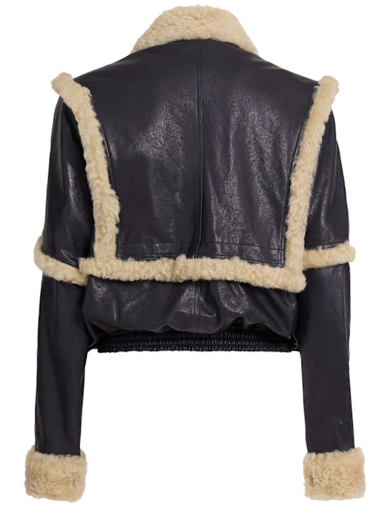 Magda Butrym: Giacca in pelle e shearling