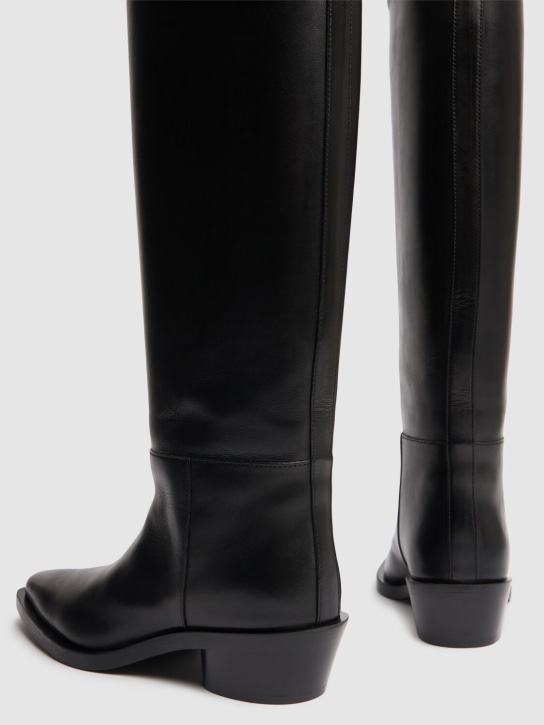 Proenza Schouler: Bottes hautes en cuir Bronco 30 mm