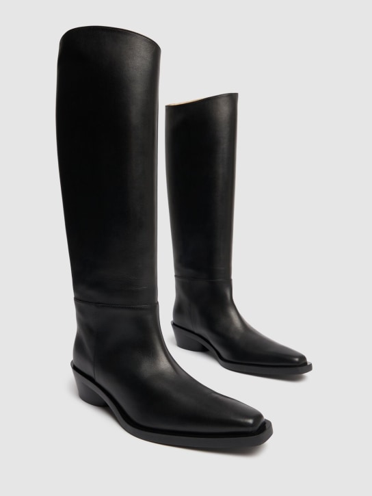 Proenza Schouler: Bottes hautes en cuir Bronco 30 mm