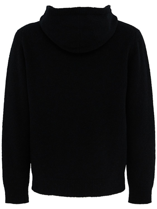THE CORE: Half-zip wool knit hoodie