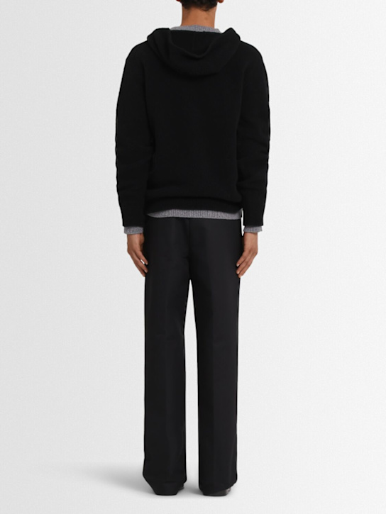 THE CORE: Half-zip wool knit hoodie