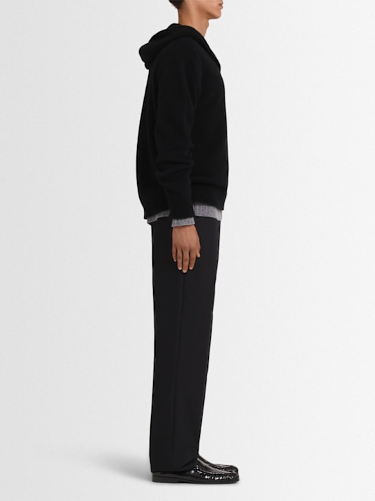THE CORE: Half-zip wool knit hoodie