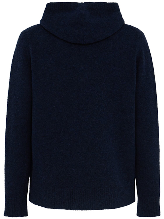 THE CORE: Half-zip wool knit hoodie