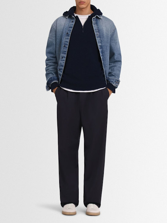 THE CORE: Half-zip wool knit hoodie