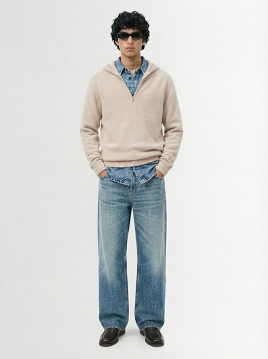 THE CORE: Half-zip wool knit hoodie