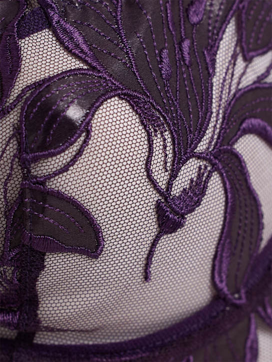 Fleur Du Mal: Soutien-gorge brodé à armature Lily