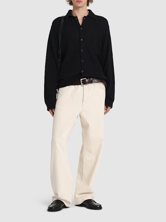 Our Legacy - Langer, gestrickter Polocardigan „Evening“