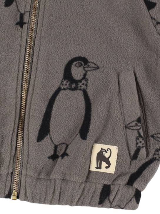 Mini Rodini - Sweat zippé en polyester recyclé imprimé à capuche