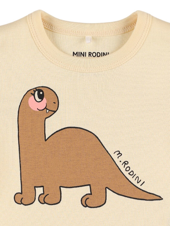 Mini Rodini: T-shirt en coton biologique imprimé dinosaures