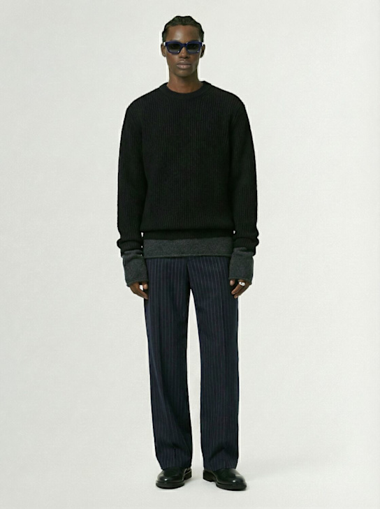 Seven Gauge: Alpaca blend knit crewneck sweater