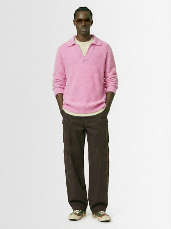 Seven Gauge: Wool blend bouclé polo