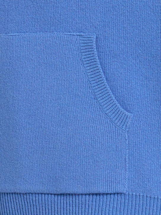 Lc23: Pull-over en maille de laine mélangée à capuche