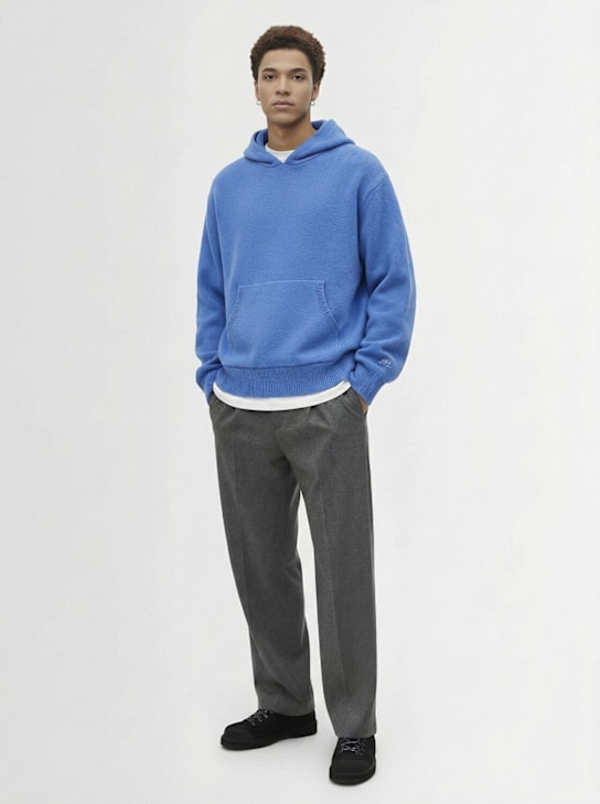 Lc23 - Pull-over en maille de laine mélangée à capuche